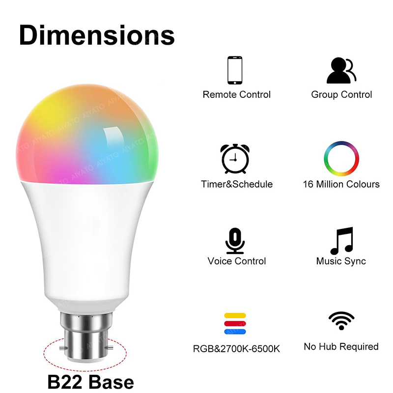หลอดไฟอัจฉริยะ B22 Base UK TUY - Candle Making Supplies Uk บทวิจารณ์และราคา
